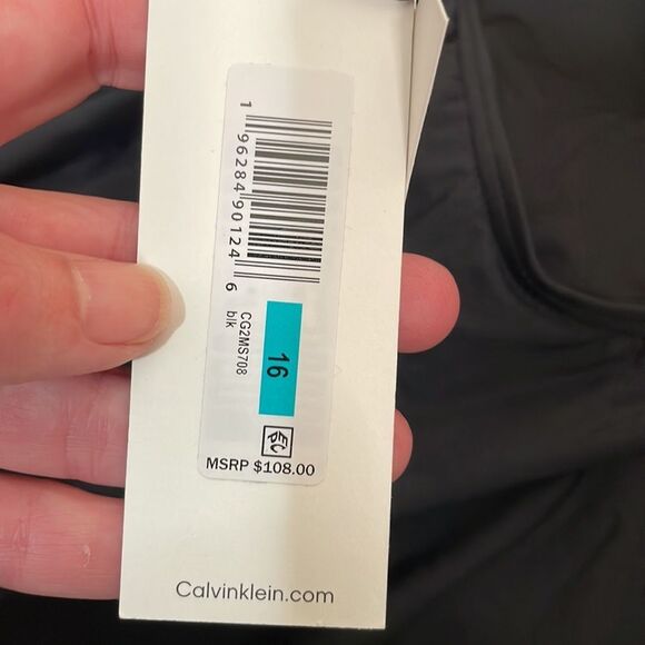 Calvin Klein High-Neck One-Piece Swimsuit Black size 16 NWT - Picture 5 of 7